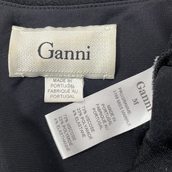 Ganni Anthropologie Dress Miss Marple Black Cocktail Party Peplum Size Medium - Picture 11 of 13